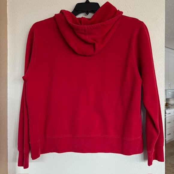 Aeroposatle Vintage Hoodie Sweatshirt Womens L Red Embroidered Logo AERO Phys Ed - Picture 2 of 6